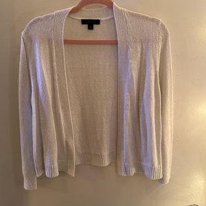 Sparkly cream Ann Taylor cropped cardigan